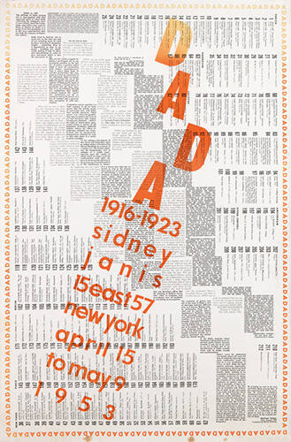 DADA: 1969-1923 Sidney Janis Gallery, April 15 to May 9, 1953